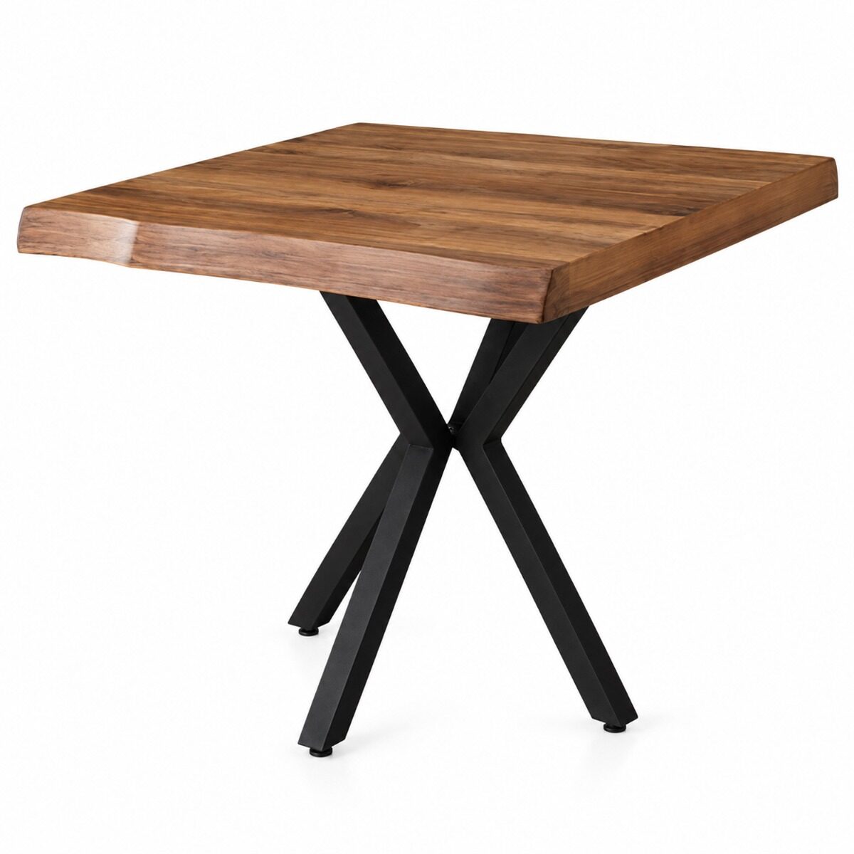 Artekko Artekko Safir Καφέ Τραπέζι MDF με Εφέ Κορμού και Μεταλλικά Μαύρα Πόδια (87x80x75)cm 783-0024