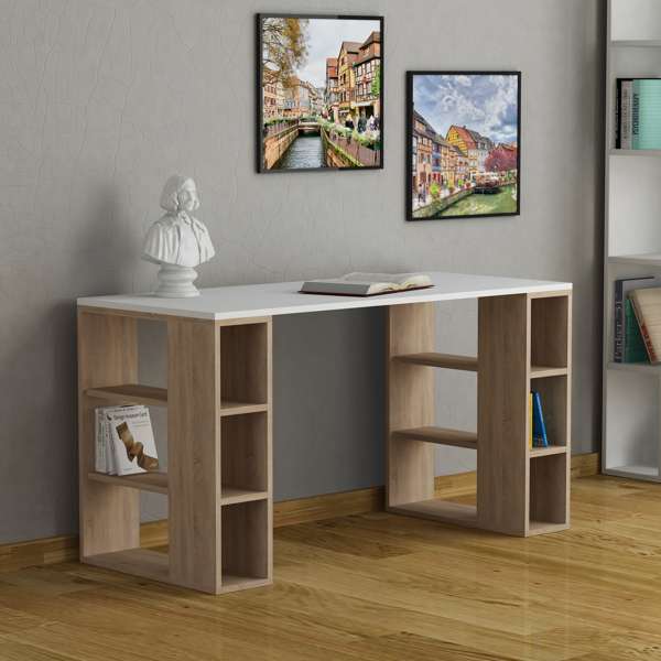 Artekko Artekko Elex MDF Γραφείο με Ράφια (140x60x75)cm 783-0055