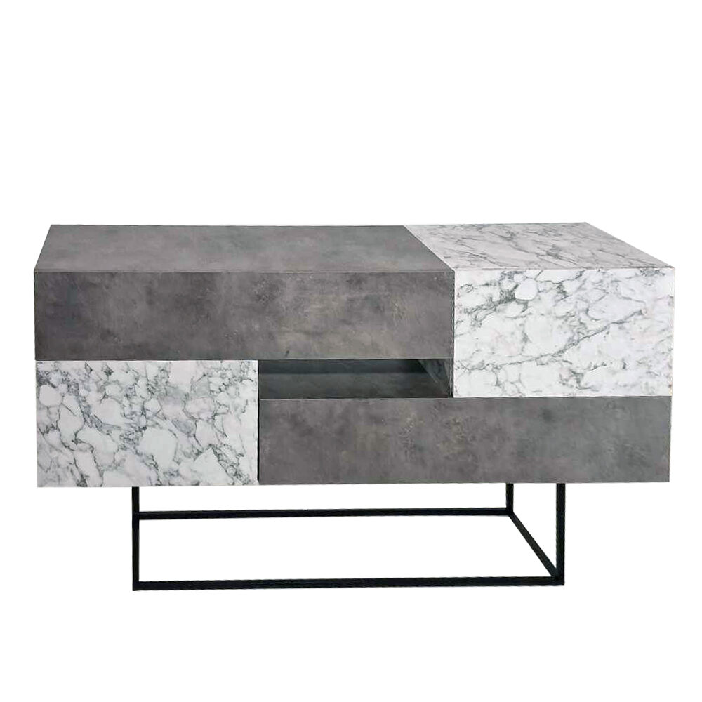 Artekko Artekko Eros Anthracite Μπουφές MDF/Μέταλλο Γκρι/Λευκό (145x40x82)cm 783-0121