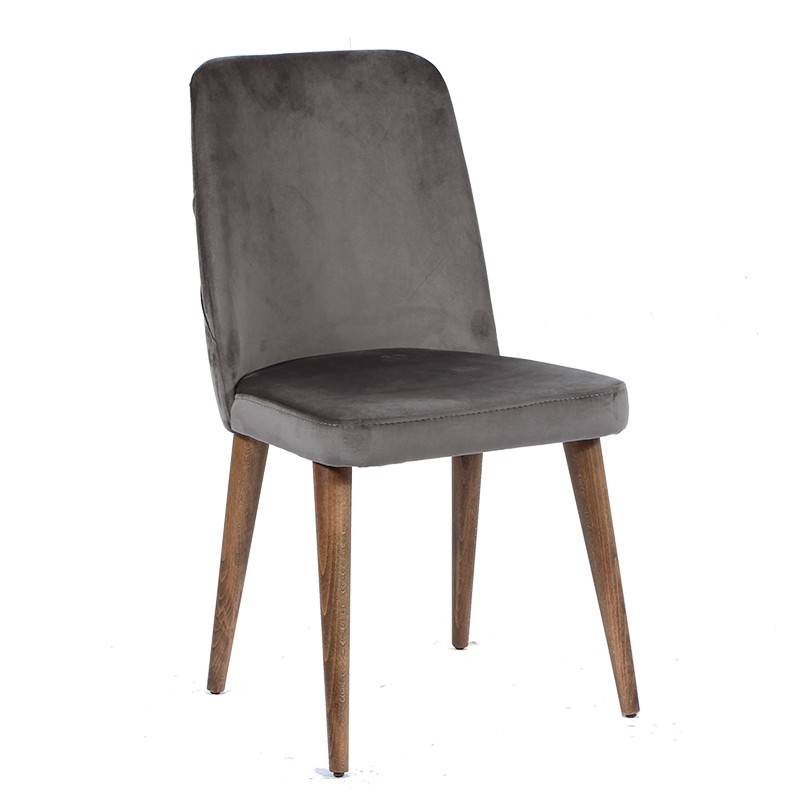 Artekko Artekko Lotus Ξύλινη Καρέκλα με Γκρι Ύφασμα (49x60x90) 783-1132