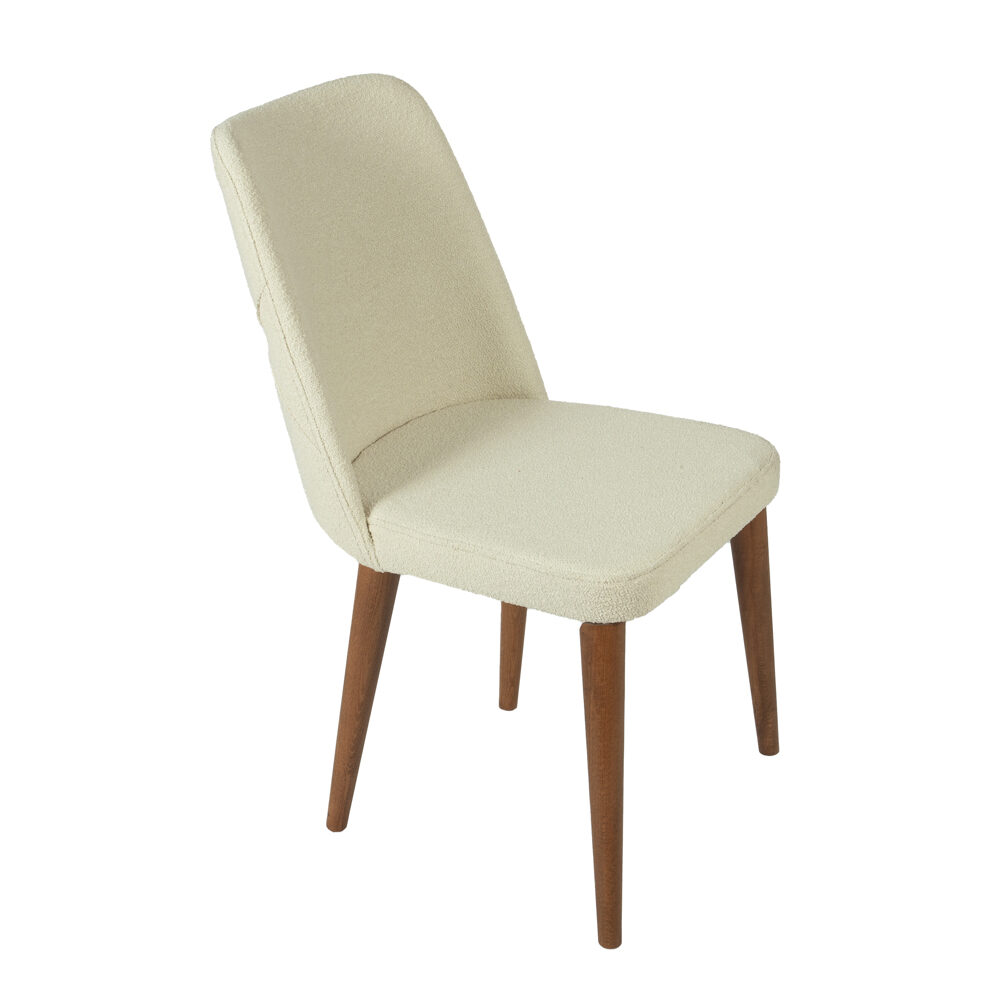 Artekko Artekko Lotus Εκρού Καρέκλα με Μπουκλέ Ύφασμα (49x60x90)cm 783-1220