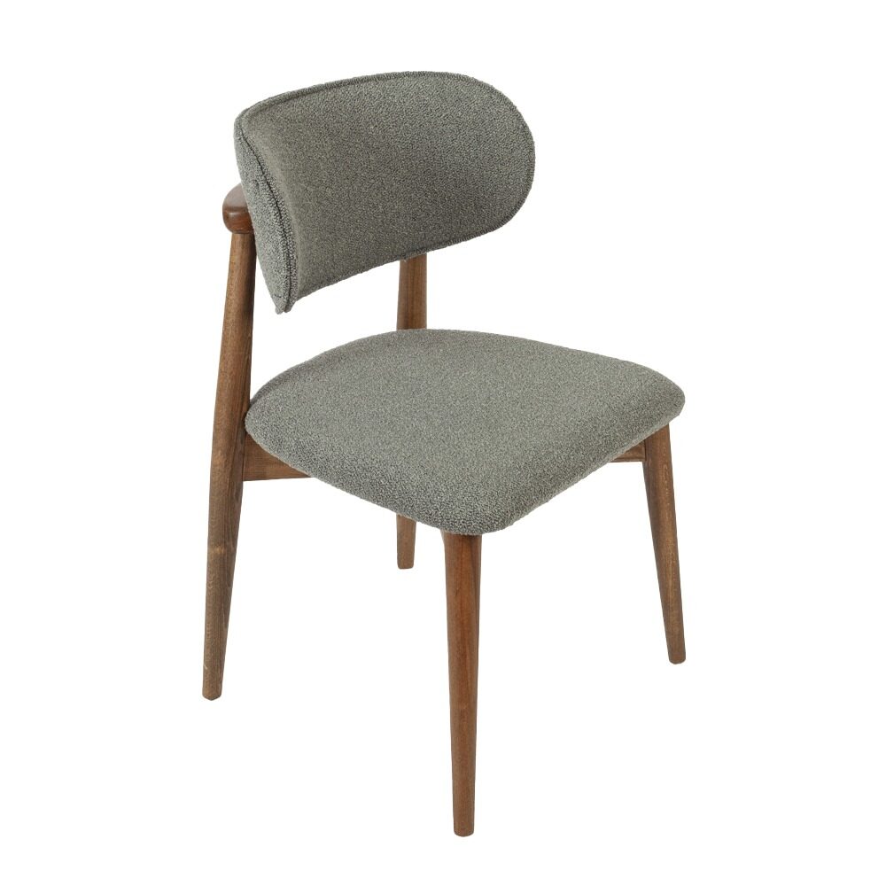 Artekko Artekko Bomonti Γκρι Καρέκλα με Μπουκλέ Ύφασμα (50x50x85)cm 783-1230