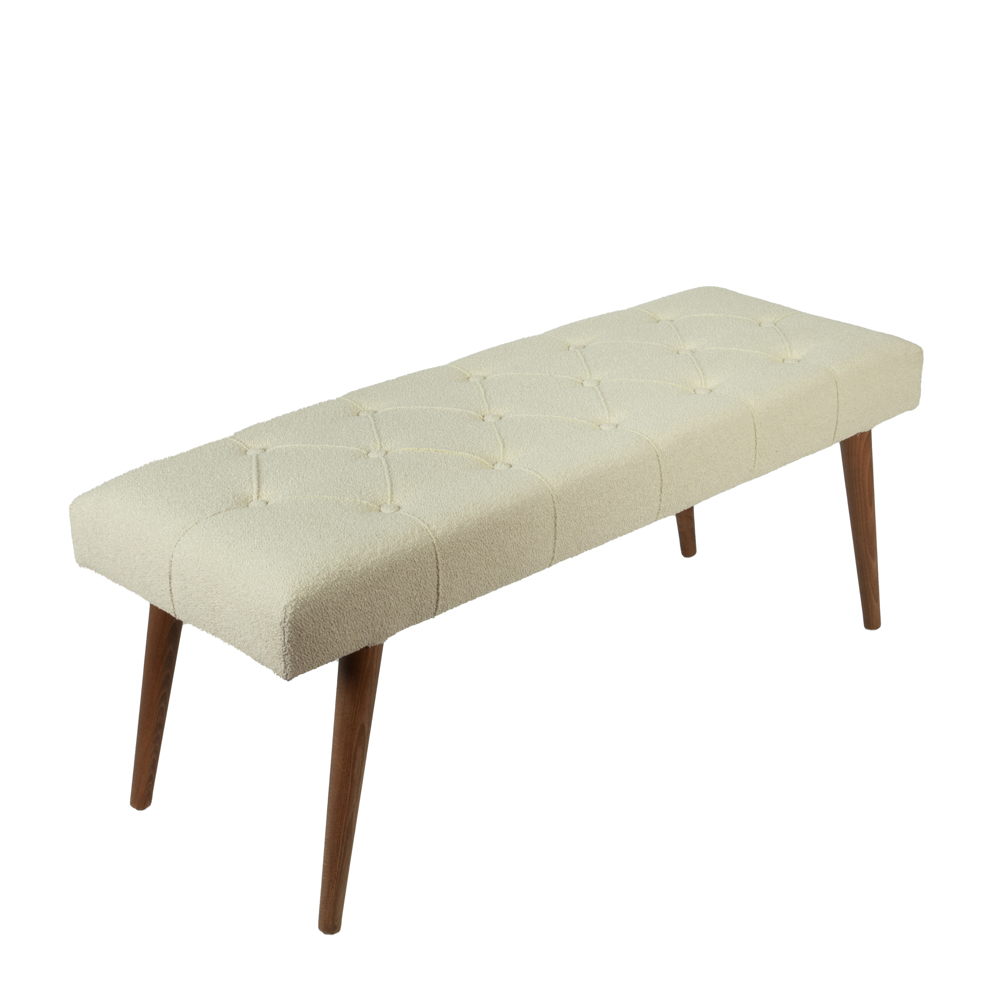 Artekko Artekko Bench Εκρού Ταμπουρέ με Μπουκλέ Ύφασμα (120x43x48)cm 783-1233