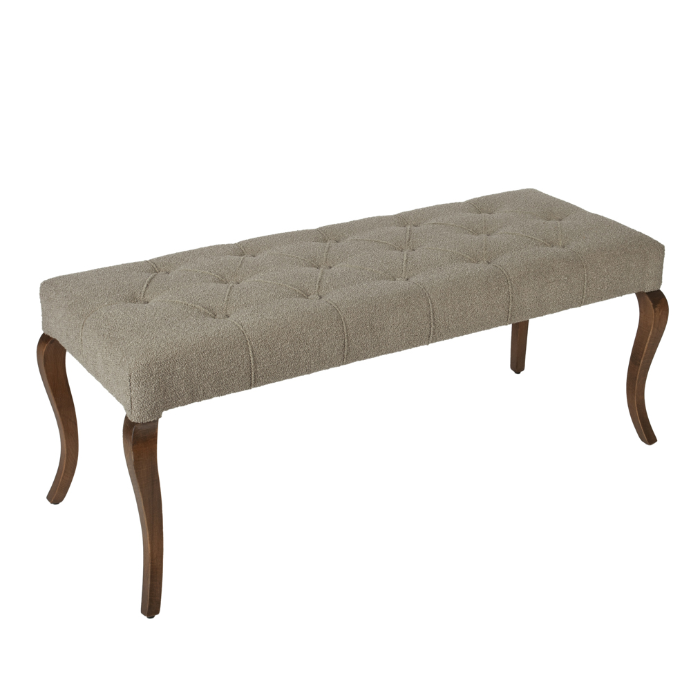 Artekko Artekko Bench Καφέ Ταμπουρέ με Μπουκλέ Ύφασμα (120x47x48)cm 783-1234