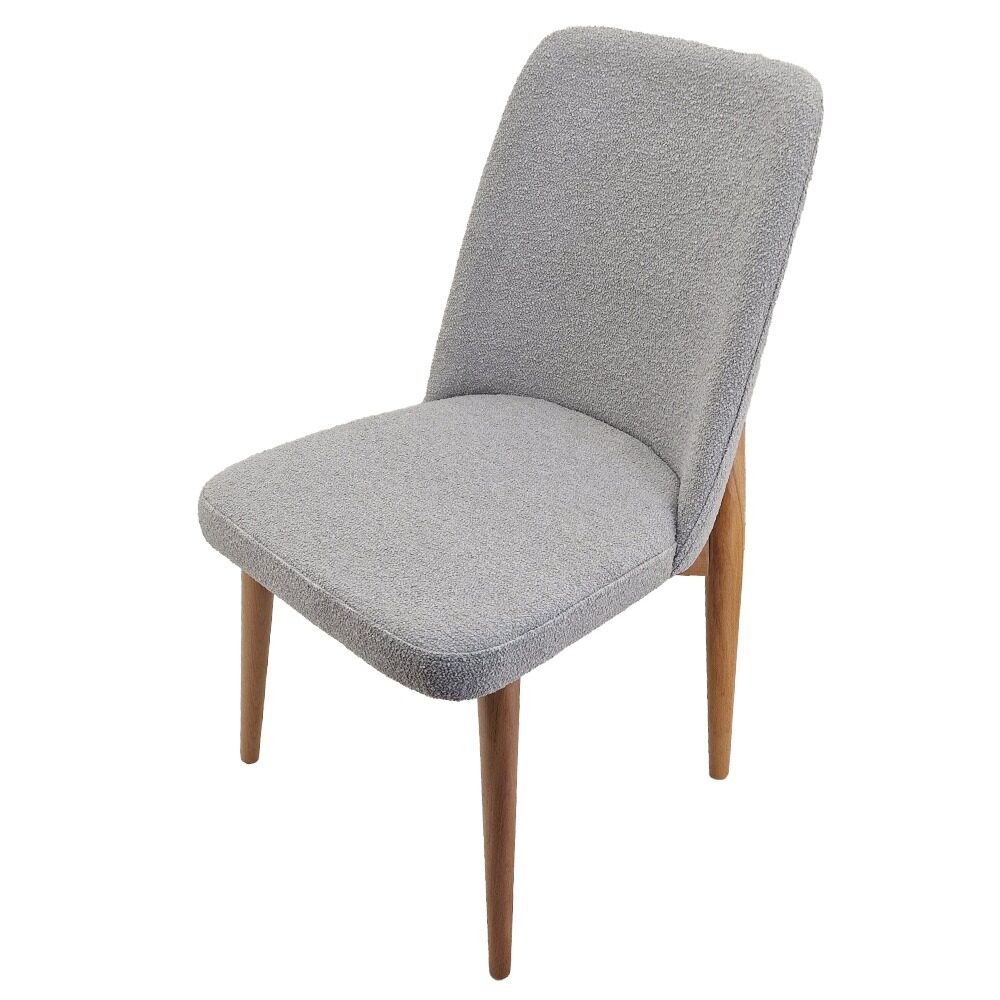 Artekko Artekko Oscar Ξύλινη Καρέκλα με Γκρι Μπουκλέ Ύφασμα (48x50x91)cm 783-1240