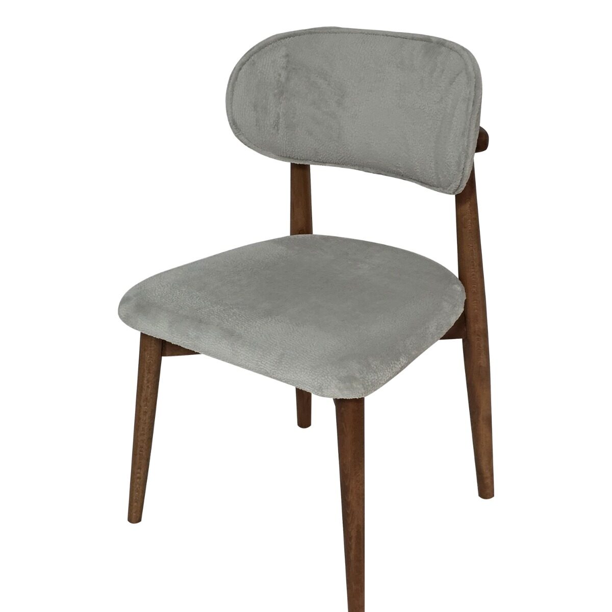 Artekko Artekko Bomonti Γκρι Καρέκλα με Μπουκλέ Ύφασμα (50x50x85)cm 783-1244
