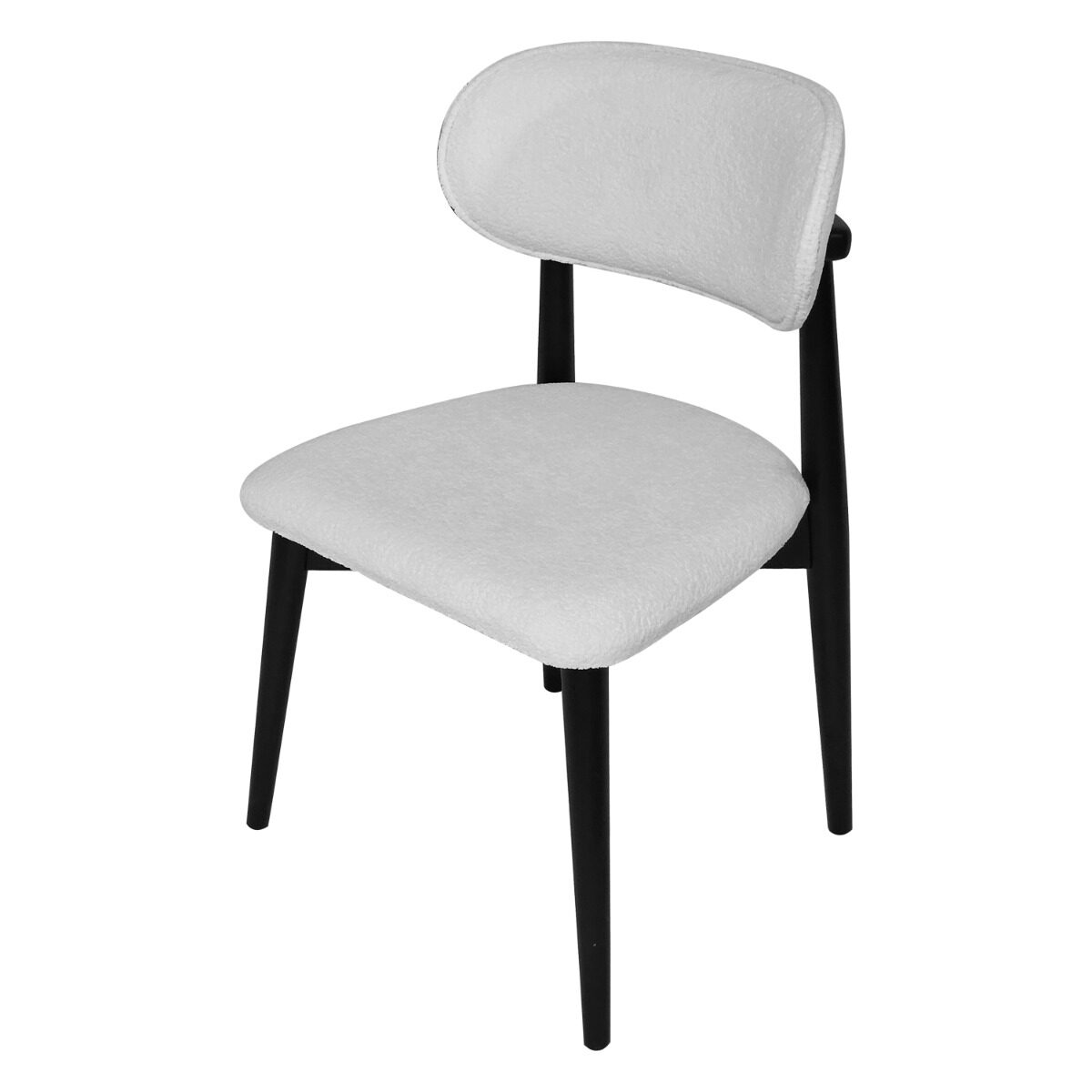 Artekko Artekko Bomonti Λευκή Καρέκλα με Μπουκλέ Ύφασμα (50x50x85)cm 783-1248