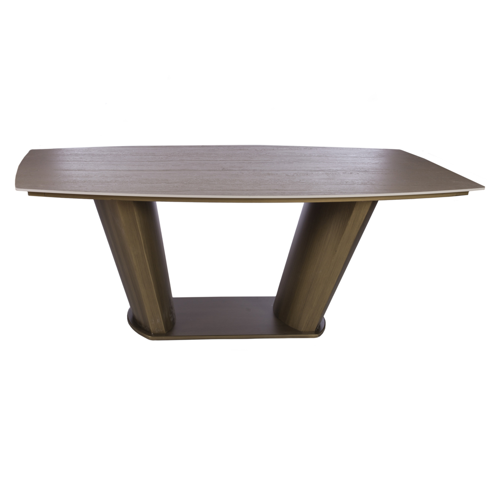 Artekko Artekko Stone Καφέ Τραπεζαρία MDF με Όψη Πέτρας στην Επιφάνεια (200x100x78)cm 783-6410