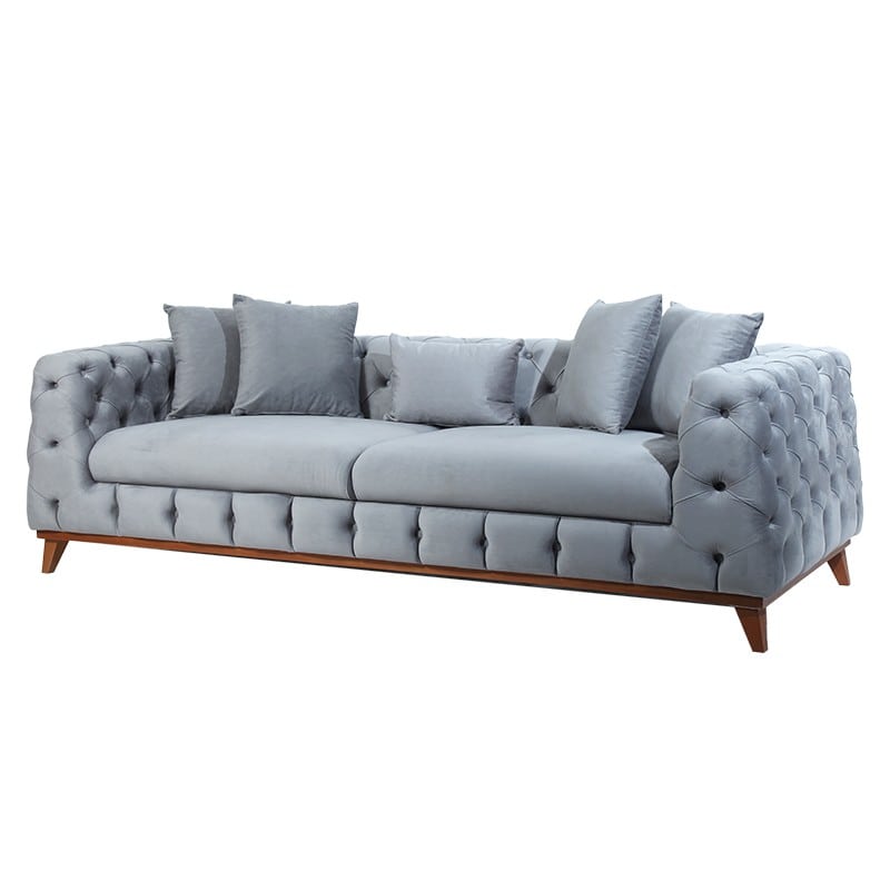 Artekko Artekko Veog Καναπές Τριθέσιος με Ξύλινα Πόδια (225x92x68)cm 783-7002