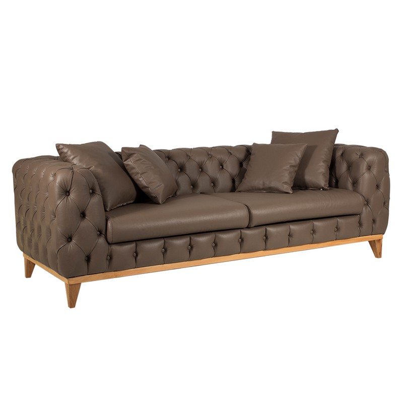 Artekko Artekko Καναπές τριθέσιος JAGUAR 225x92x68  με ξύλινα πόδια 783-7138