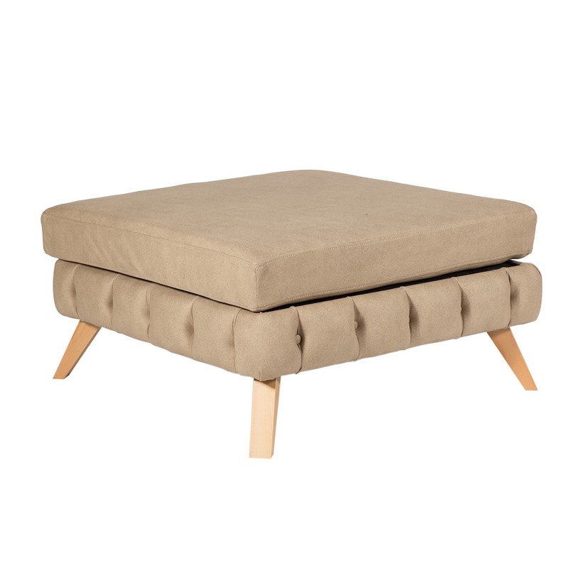 Artekko Artekko Σκαμπώ NIL 90x90x47 ύφασμα VENA 03 και ξύλινα πόδια 783-7160