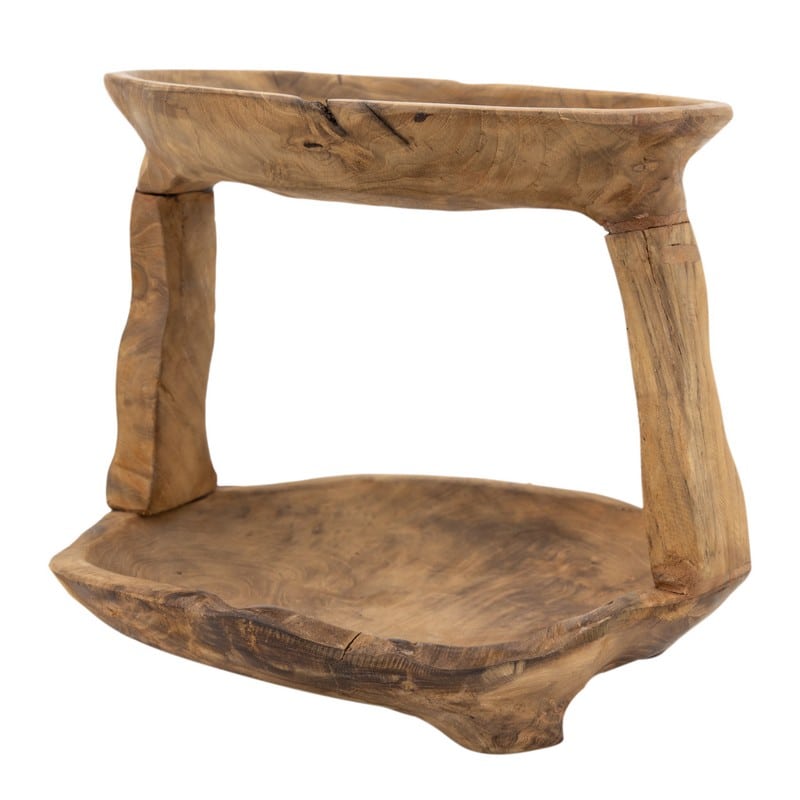 Artekko Artekko Woody Ορντεβιέρα Διακοσμητική από Ξύλο Teak σε Φυσική Απόχρωση (30x25x25)cm 78341