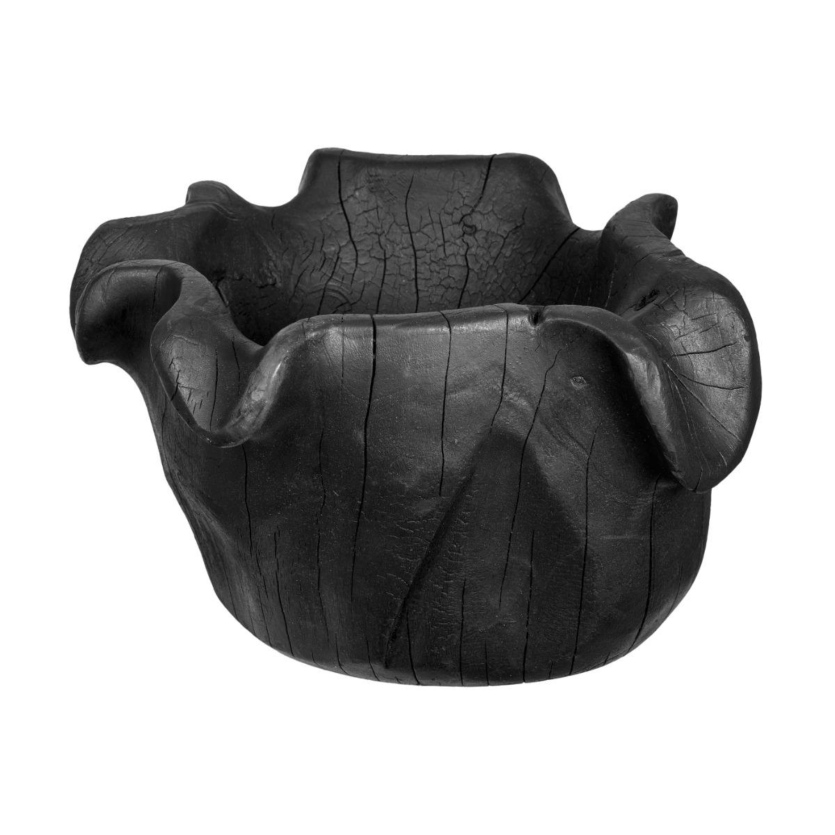 Artekko Artekko Woody Μαύρο Διακοσμητικό Μπολ από Ξύλο Teak (35x30x20)cm 78344-BLAC