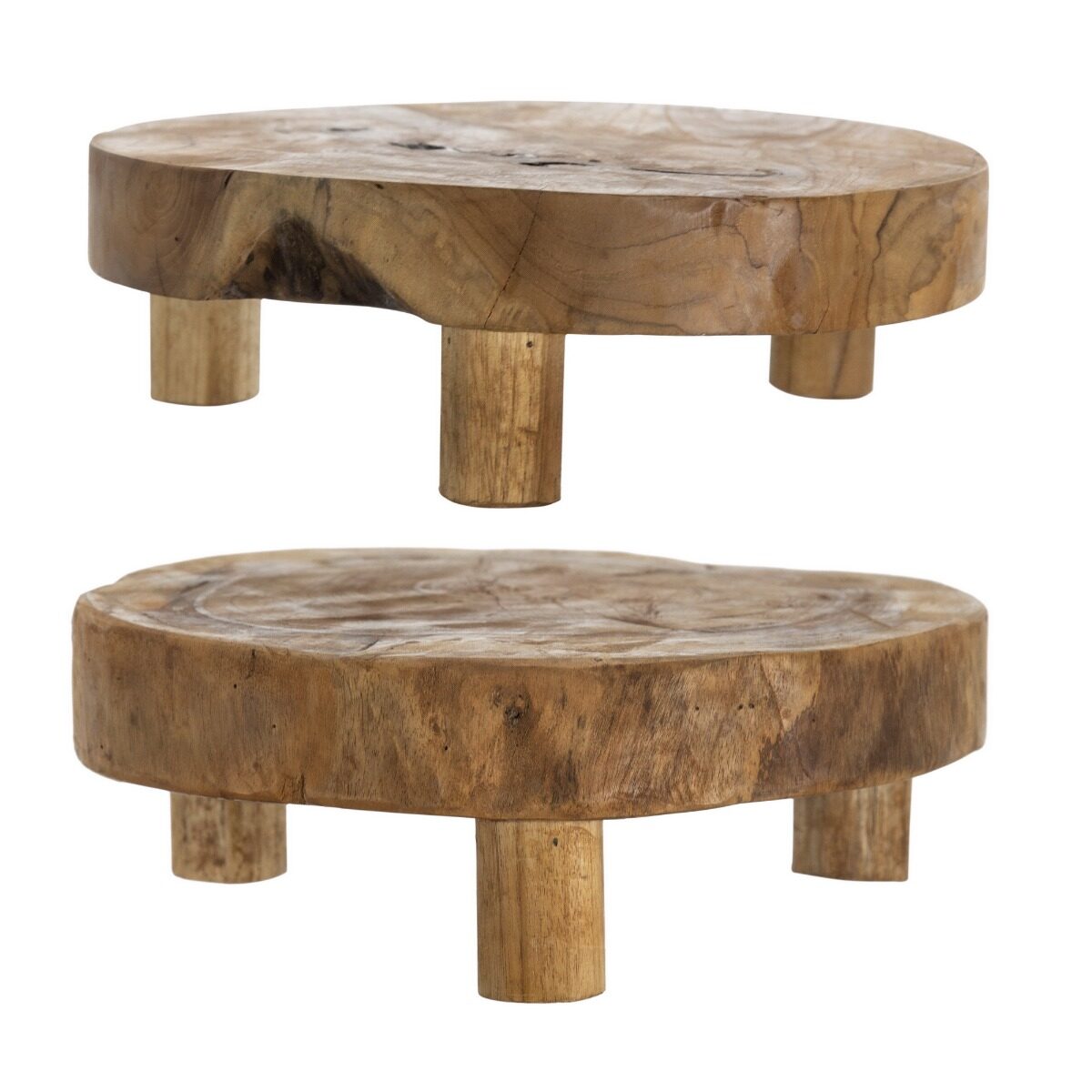 Artekko Artekko Woody Riser Διακοσμητικά Πλατό από Ξύλο Teak σε Φυσική Απόχρωση (30x30x10)cm 2pcs 78345