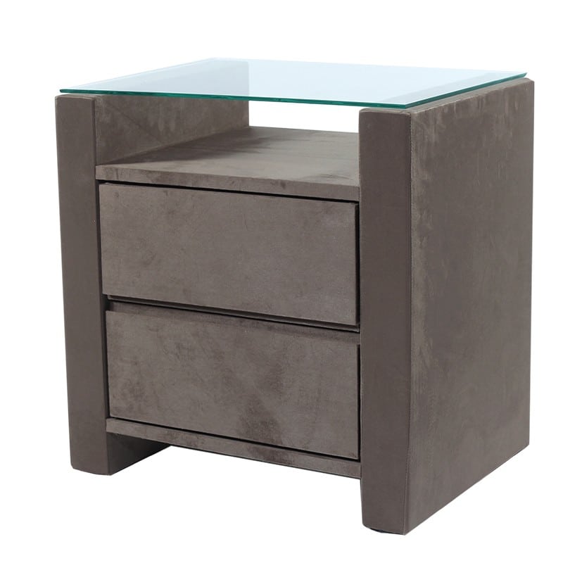Artekko Artekko Kais Ξύλινο Μασίφ Γκρι Κομοδίνο (57x42x59)cm 784-0003