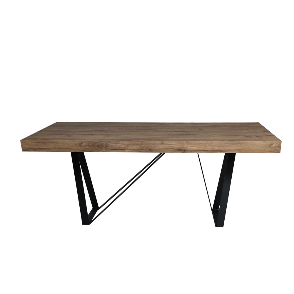 Artekko Artekko Julian Καφέ Τραπεζι MDF με Μαύρα Μεταλλικά Πόδια (180x90x73)cm 784-2019