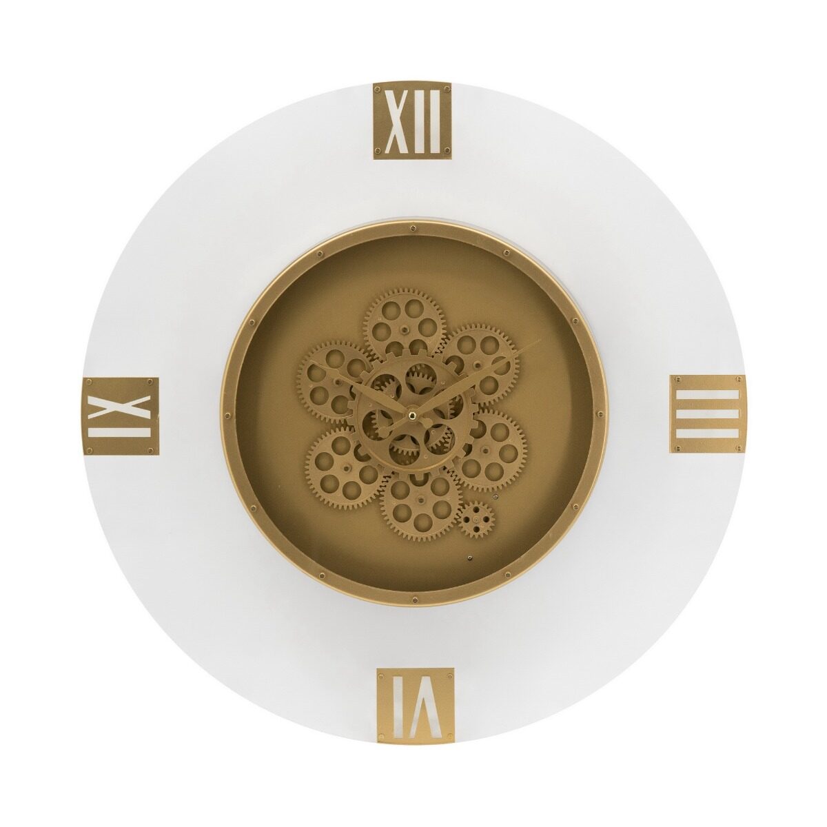 Artekko Artekko Clock Χρυσό Μεταλλικό Ρολόι Τοίχου με Διάφανο Ακρυλικό Πλαίσιο (60x60x8)cm 78667-DS