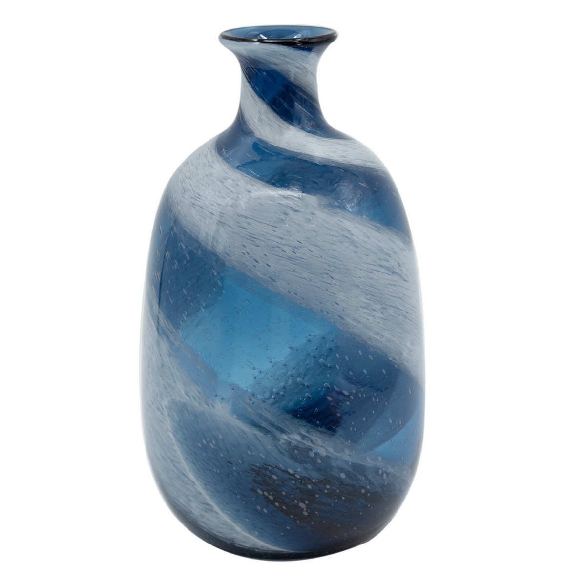 Artekko Artekko Mayron Μπλε Γυάλινο Διακοσμητικό Βάζο (19x19x40)cm 79949-L