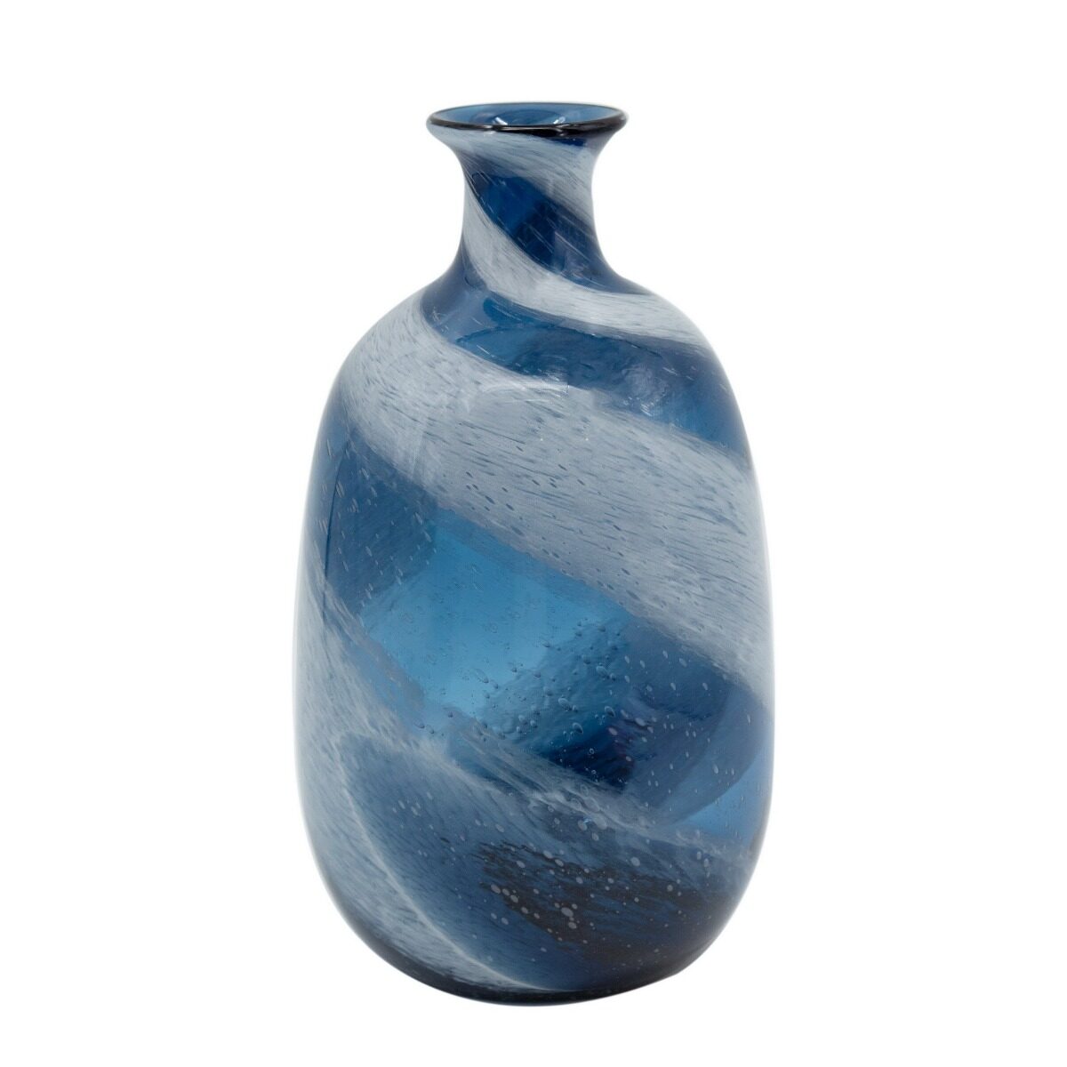 Artekko Artekko Mayron Μπλε Γυάλινο Διακοσμητικό Βάζο (19x19x34)cm 79949-S