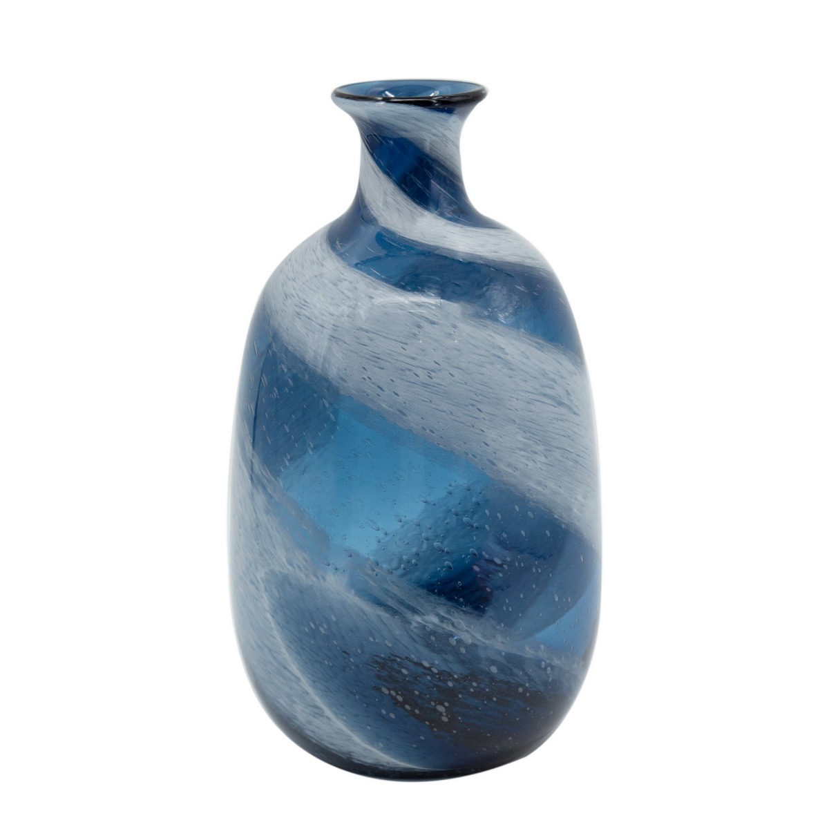 Artekko Artekko Mayron Μπλε Γυάλινο Διακοσμητικό Βάζο (19x19x34)cm 79949-S