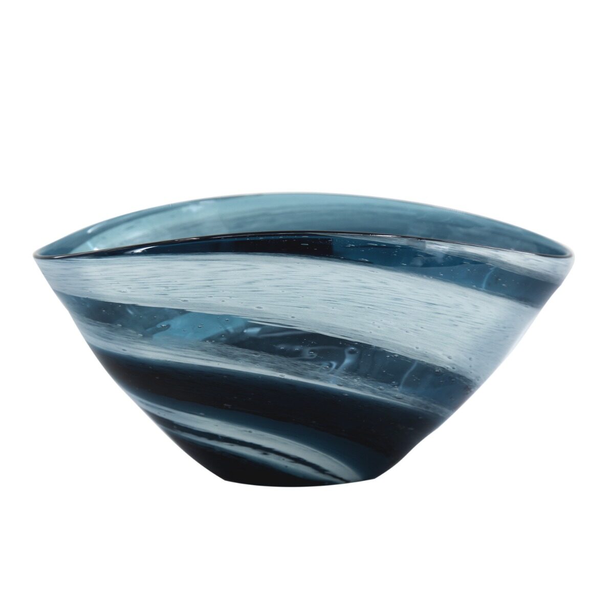 Artekko Artekko Mayron Μπλε Γυάλινο Διακοσμητικό Μπολ (22x16x30)cm 79952