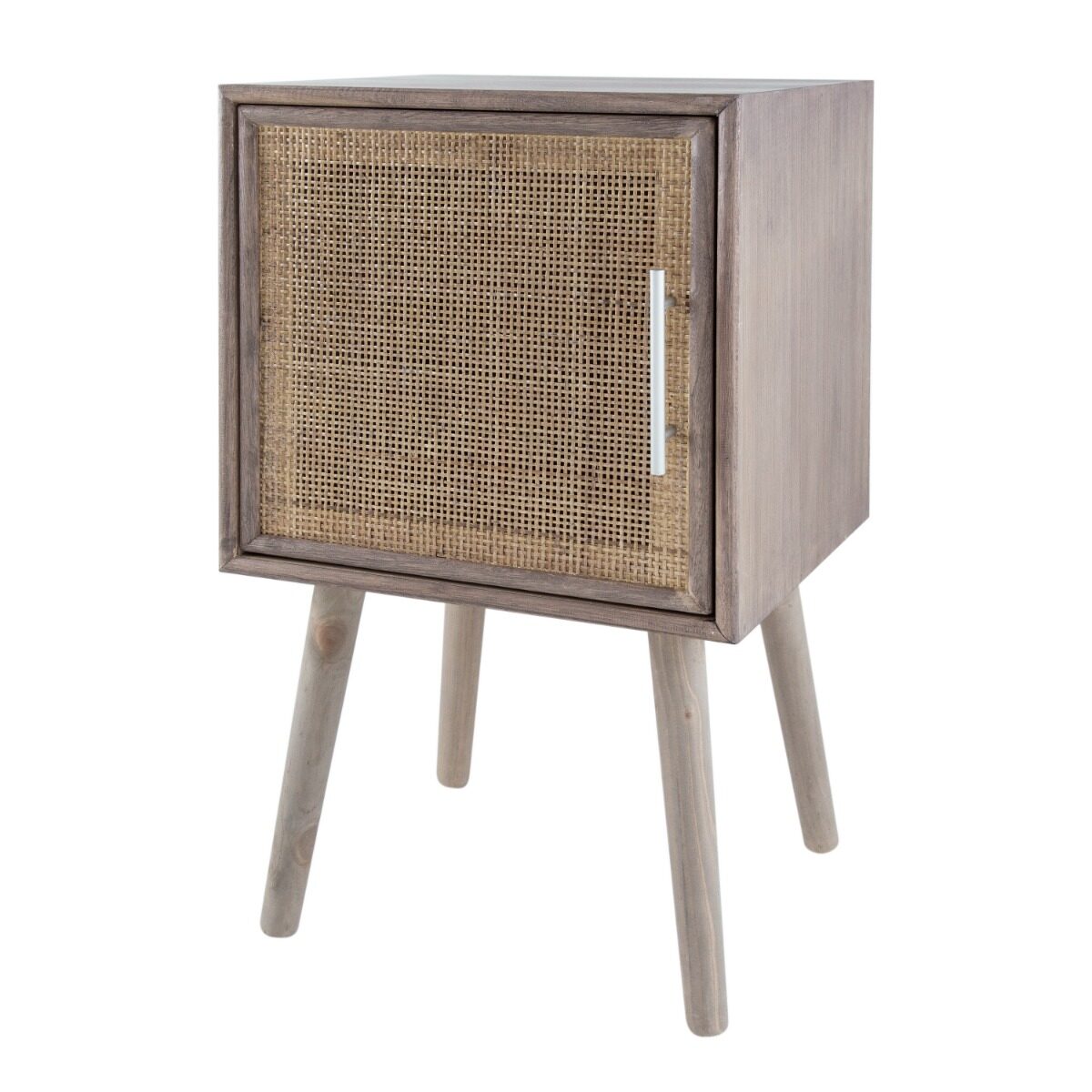 Artekko Artekko Cons MDF Κομοδίνο με Ψάθα σε Φυσική Απόχρωση (40x38x72)cm 82786