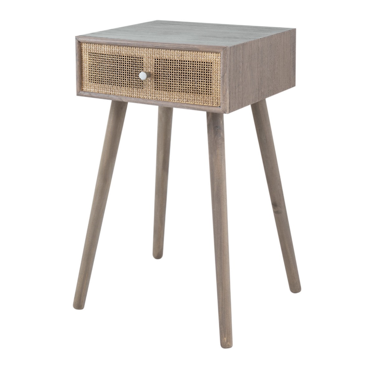 Artekko Artekko Cons MDF Κομοδίνο με Ψάθα σε Φυσική Απόχρωση (40x37x70)cm 82791
