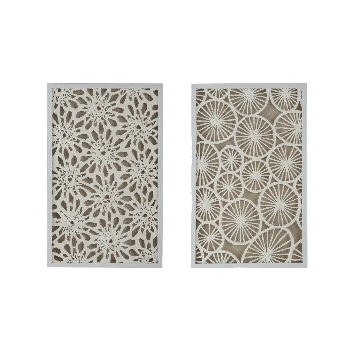Artekko Artekko Mosaic Μπεζ Πίνακες με Χάρτινη Τεχνοτροπία σε Κορνίζα (50x3x80)cm 2pcs 82897