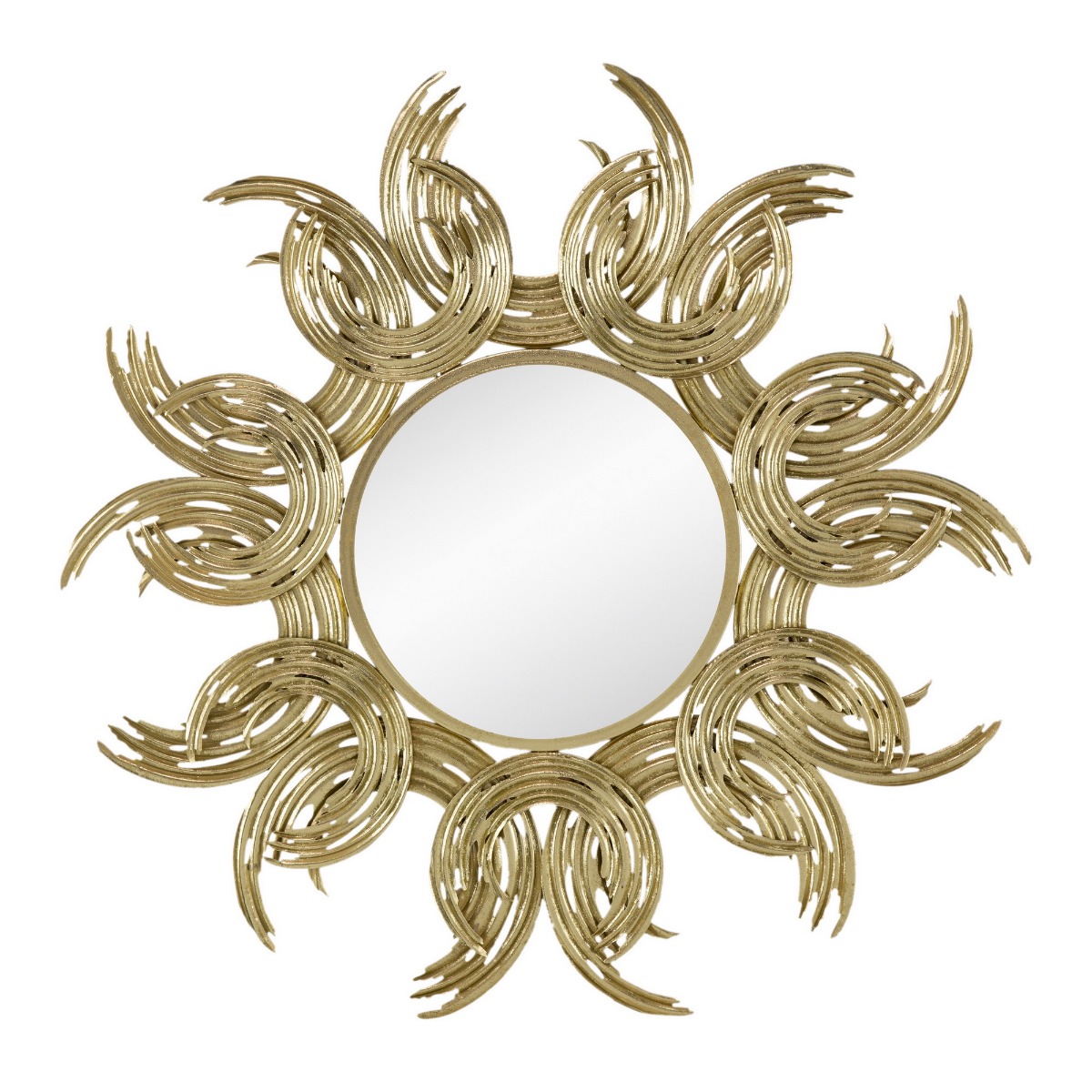 Artekko Artekko Botanicial Χρυσός Μεταλλικός Καθρέπτης Τοίχου (95x3x95)cm 83436-DS