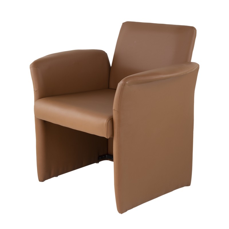 Artekko Artekko Throne Μεταλλική Πολυθρόνα με Καφέ Τεχνόδερμα (82x66x86)cm 83626