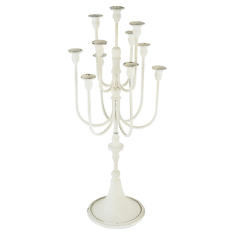 Artekko Artekko Taoct Μεταλλικό Κηροπήγιο σε Λευκή Πατίνα (33x27x75)cm 83628-DS