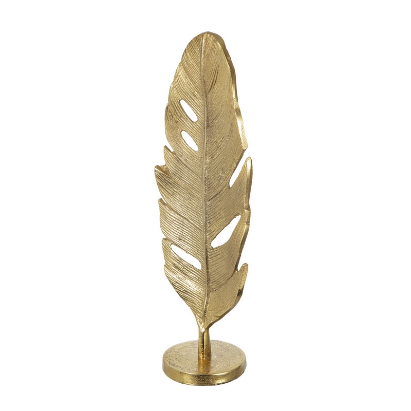Artekko Artekko Leaf Χρυσό Μεταλλικό Διακοσμητικό Γλυπτό σε Σχήμα Φύλλου (12.7x8.9x35.6)cm 83740