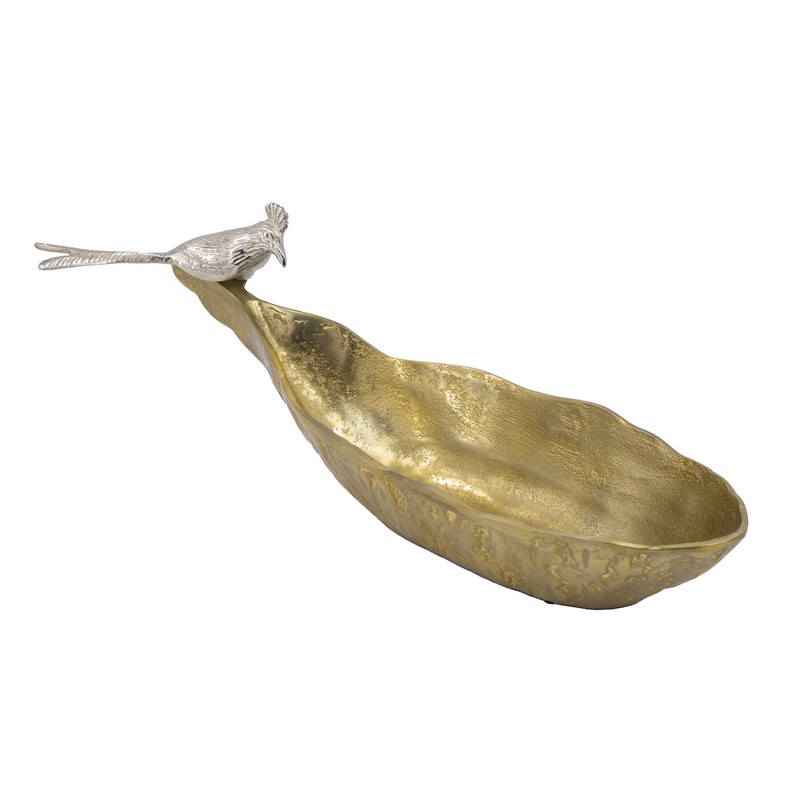 Artekko Artekko Branch Μεταλλικό Διακοσμητικό Μπωλ με Πτηνό (47x15.2.18)cm 83759