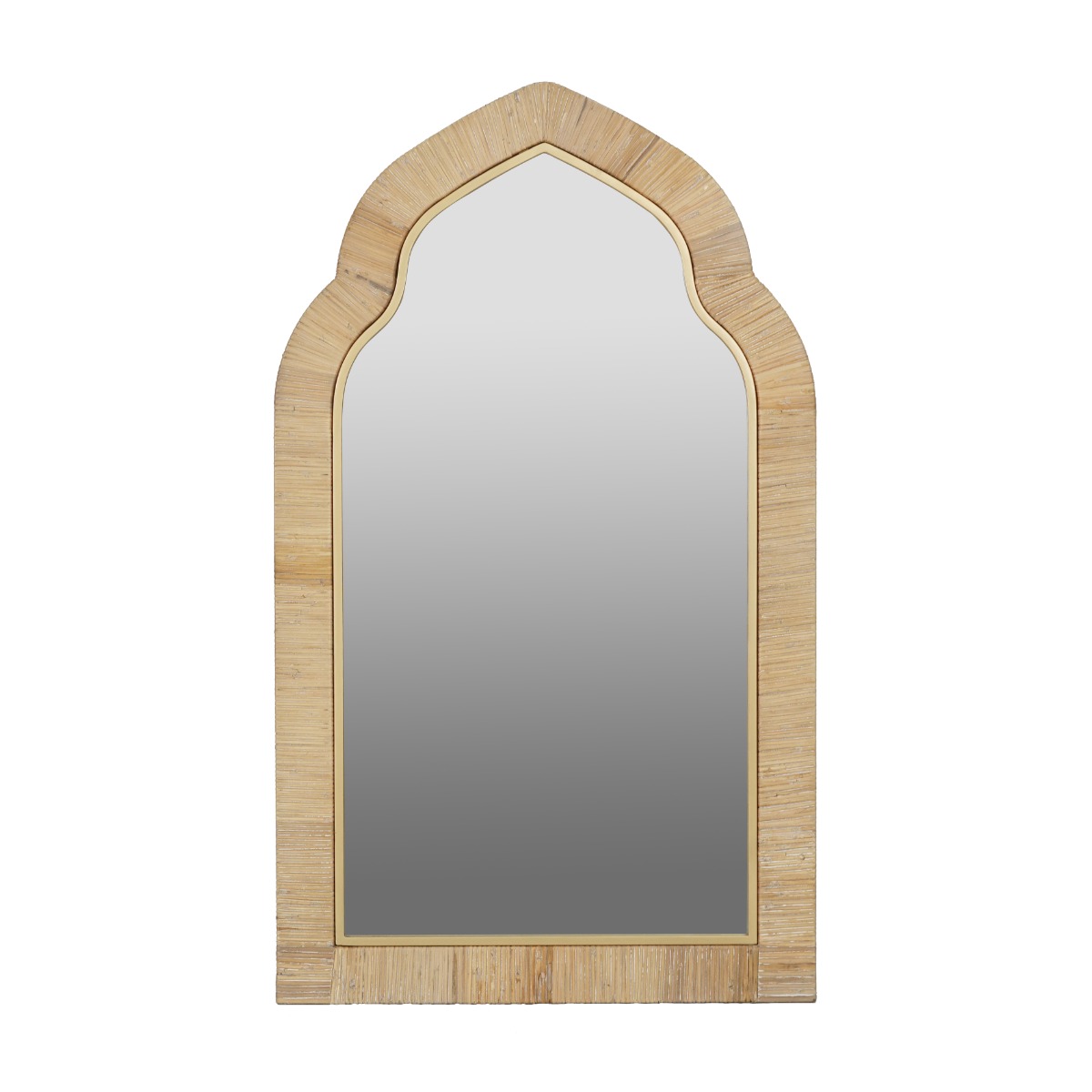 Artekko Artekko Bohemian MDF Καθρέφτης Τοίχου με Ρατάν σε Φυσική Απόχρωση (57x3x97)cm 86646-DS