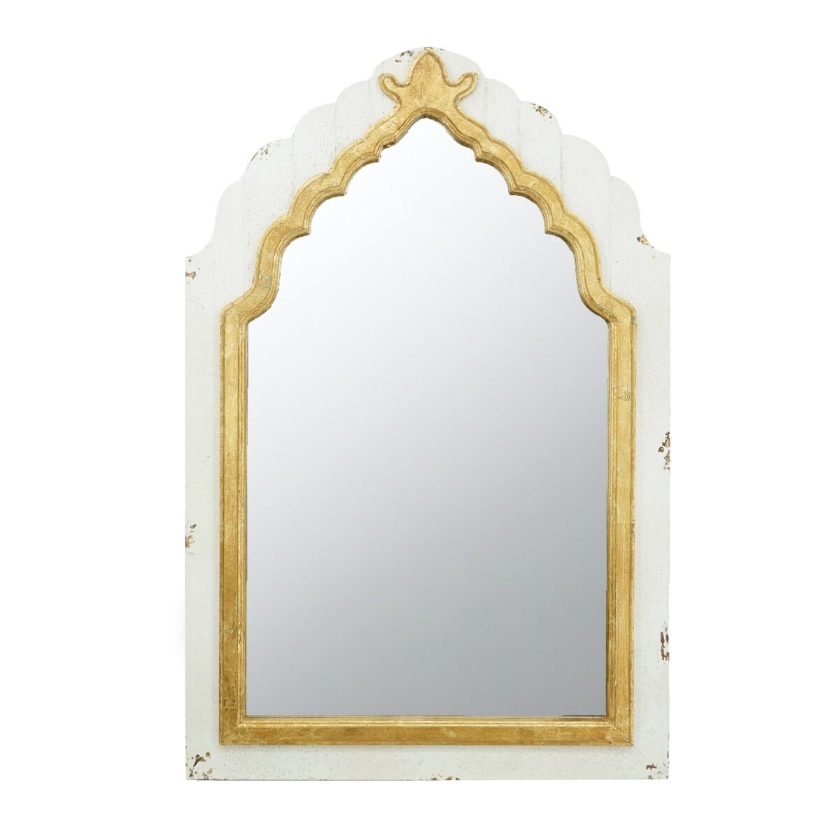 Artekko Artekko Λευκός Ξύλινος Καθρέπτης Τοίχου (60x3x91)cm 86650-DS