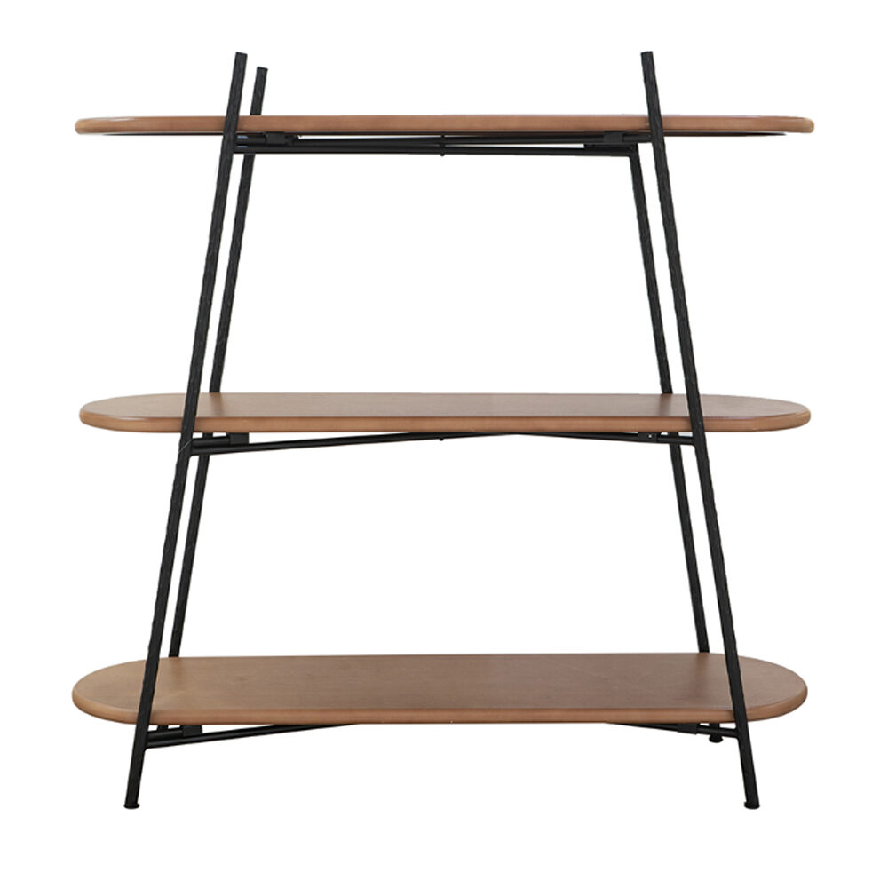 Artekko Artekko Shelf Καφέ Ραφιέρα από Ξύλο Paulownia με MDF και Μαύρο Μεταλλικό Σκελετό (108x35.5x107)cm 86709