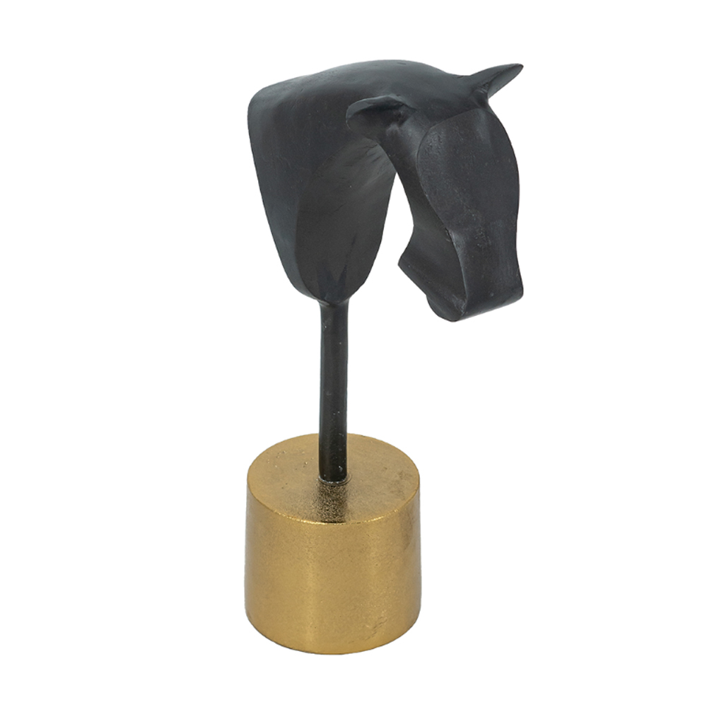 Artekko Artekko Figurine Διακοσμητικό Επιτραπέζιο Γλυπτό Αλόγου Μεταλλικό Χρυσό Μαύρο (17.8x10.2x35.6)cm 86854