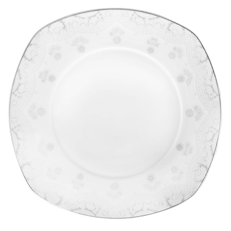 Artekko Artekko Dreams Πιάτο Φαγητού Πορσελάνης Λευκό/Γκρί (27x27x2)cm 910-1110