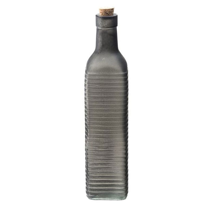 Artekko Artekko Srools Μπουκάλι Γυάλινο με Γκρί Ρίγες (6x6x26)cm 915-2068
