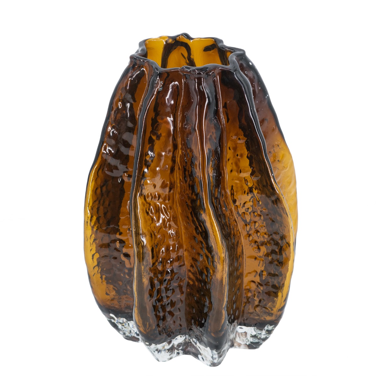 Artekko Artekko Briar Amber Καφέ Γυάλινο Βάζο (14x14x21)cm 98639