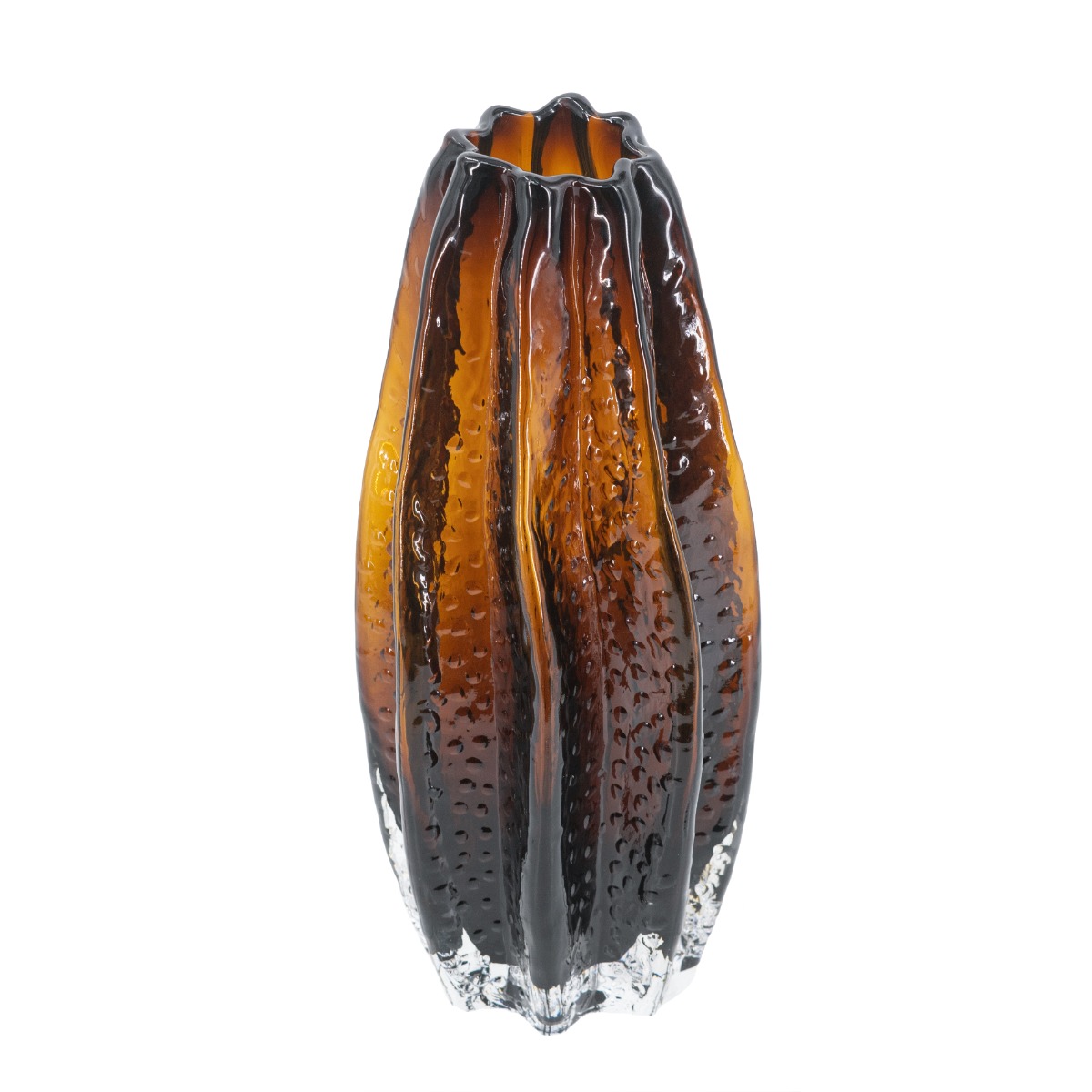 Artekko Artekko Briar Amber Καφέ Γυάλινο Βάζο (13x13x30)cm 98640