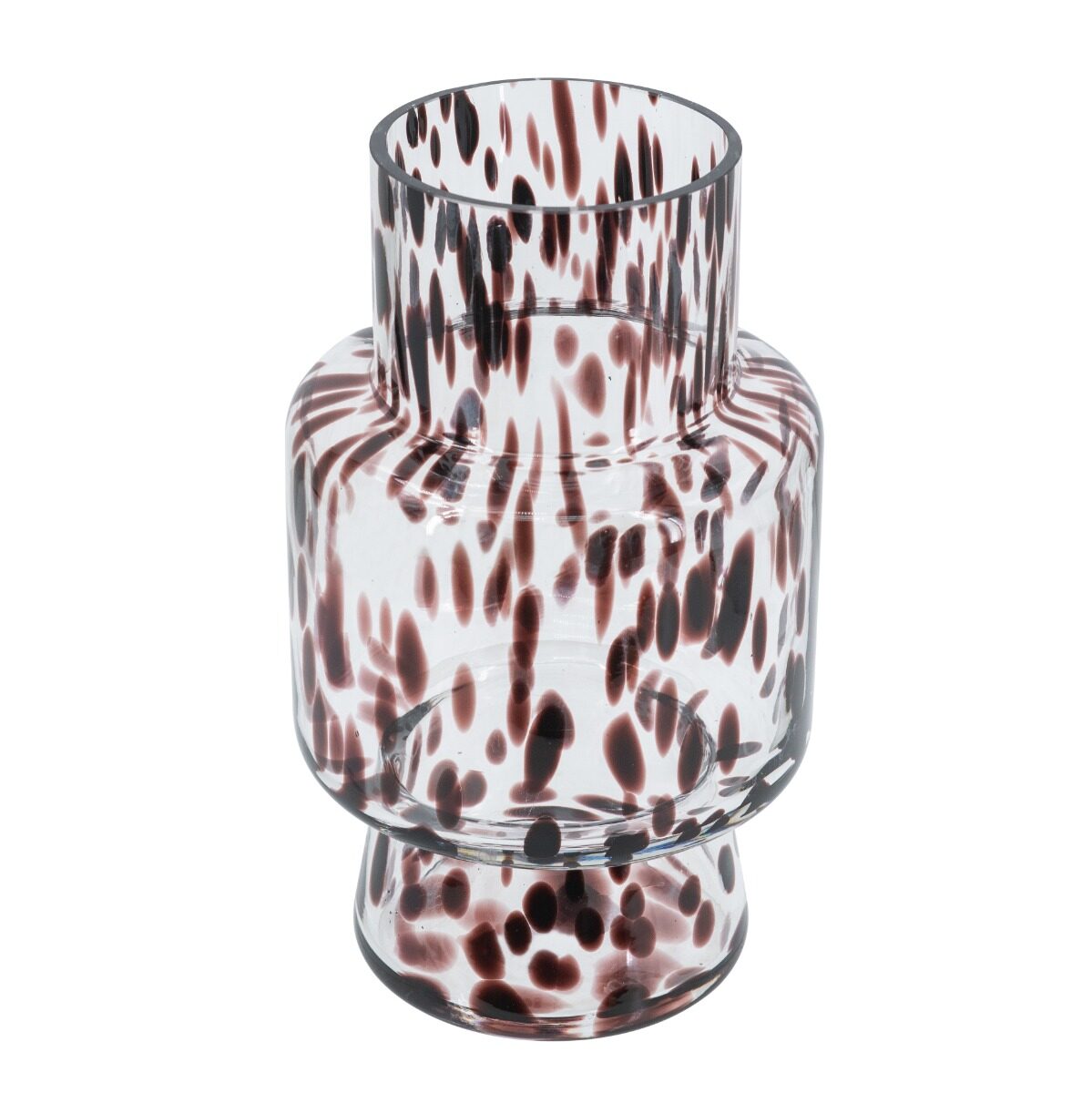 Artekko Artekko Briar Διάφανο Γυάλινο Βάζο με Καφέ Λεπτομέρειες (15x15x25.5)cm 98642