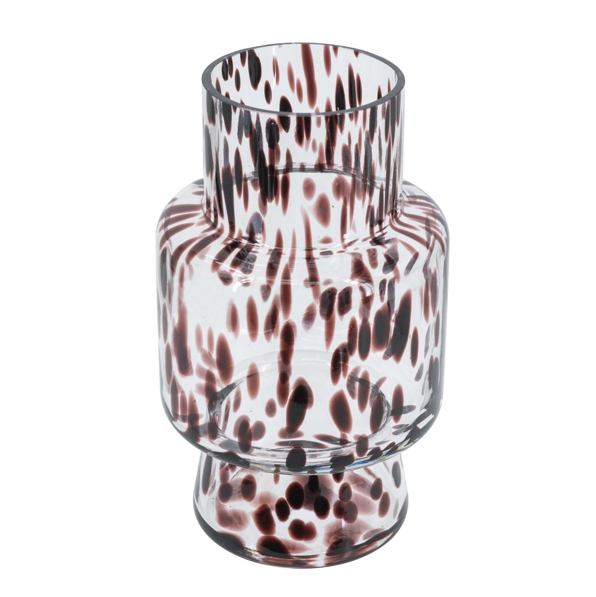 Artekko Artekko Briar Διάφανο Γυάλινο Βάζο με Καφέ Λεπτομέρειες (15x15x25.5)cm 98642