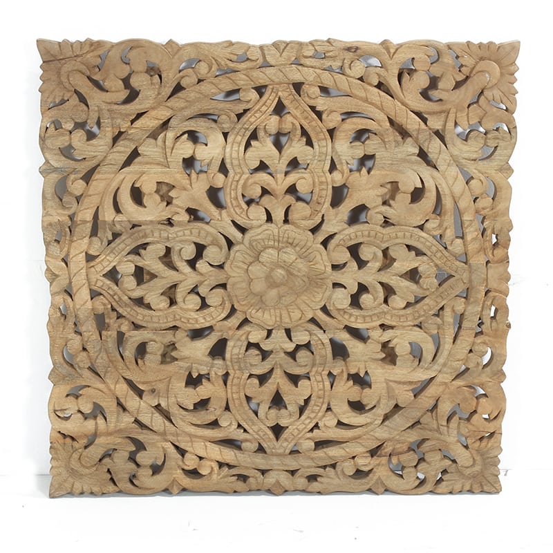 Artekko Artekko Uyirsaod Πάνελ Ξύλινο Σκαλιστό (80x3x80)cm 995-0436N