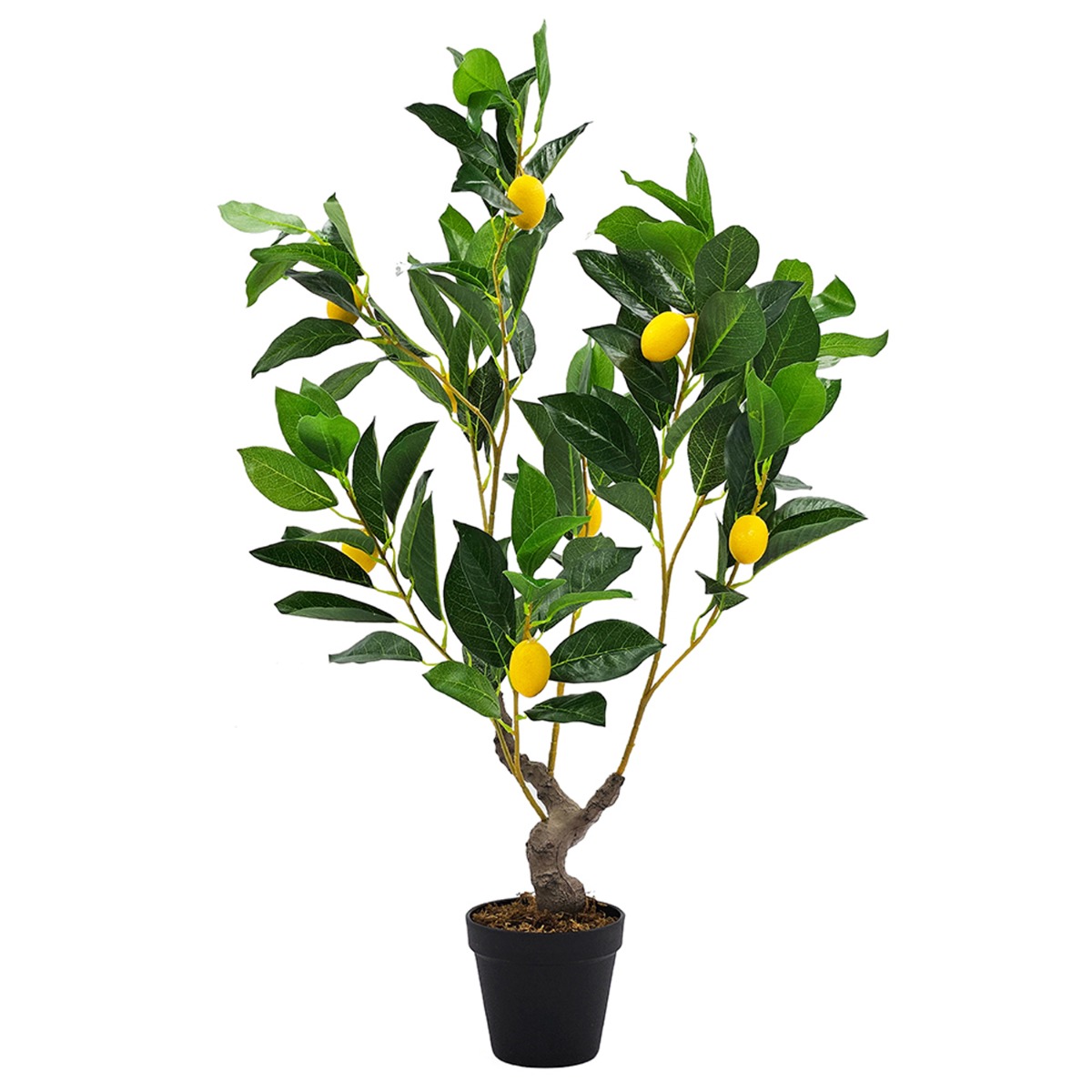 Artekko Artekko Lemon Tree Πράσινο Τεχνητό Δέντρο Λεμονιάς σε Μαύρη Γλάστρα (30x30x80)cm A5744