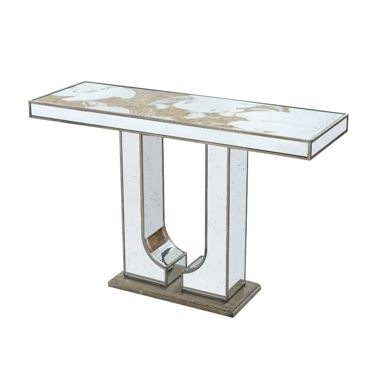 Artekko Artekko Galio Κονσόλα MDF με Καθρέπτη και Χρυσές Λεπτομέρειες (120x40x79)cm A86887
