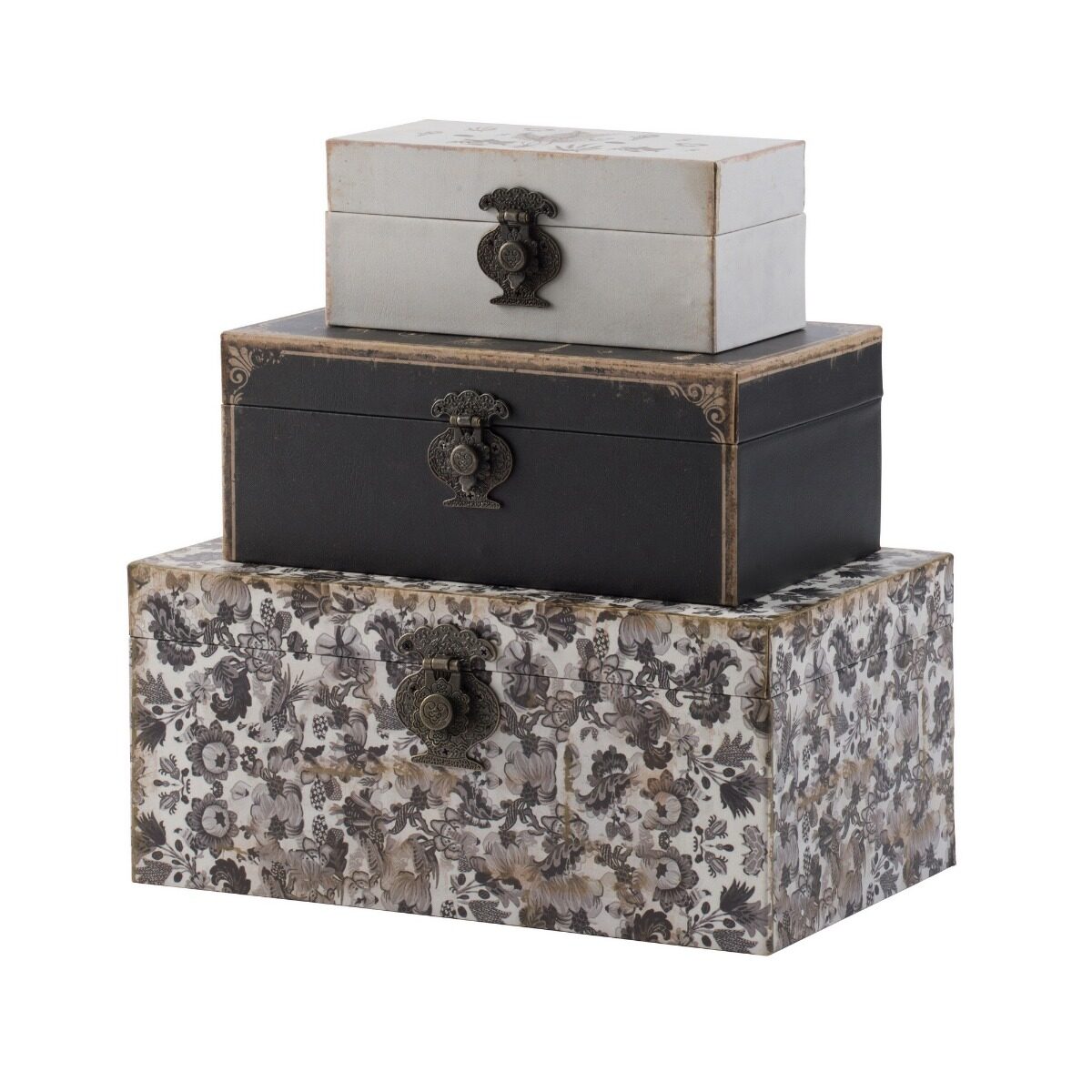 Artekko Artekko Box Πολύχρωμα MDF Διακοσμητικά Κουτιά Κοσμηματοθήκες (19x31x14)cm 3pcs AV44564