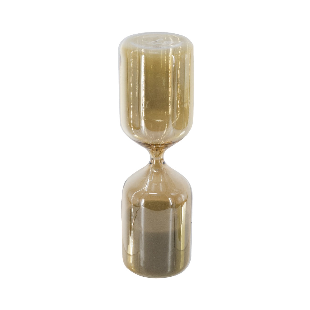 Artekko Artekko Hourglass Γυάλινη Κλεψύδρα σε Μελί Απόχρωση με Λευκή Άμμο (6x6x20.2)cm B0003