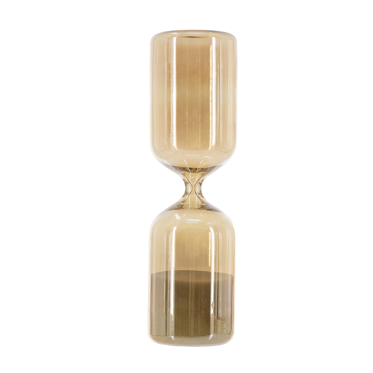 Artekko Artekko Hourglass Γυάλινη Κλεψύδρα σε Μελί Απόχρωση με Λευκή Άμμο (7x7x25.2)cm B0004