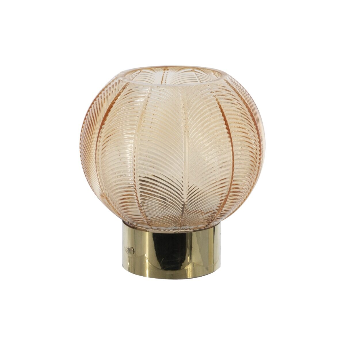 Artekko Artekko Aphelios Γυάλινο Κηροπήγιο σε Μελί Απόχρωση (15x15x17)cm B0038-LTAM